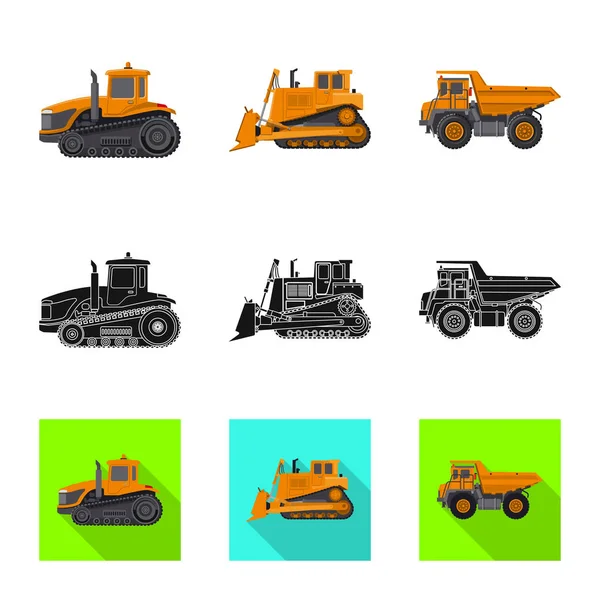 Diseño vectorial de construcción y símbolo de construcción. Conjunto de icono de vector de construcción y maquinaria para stock . — Vector de stock