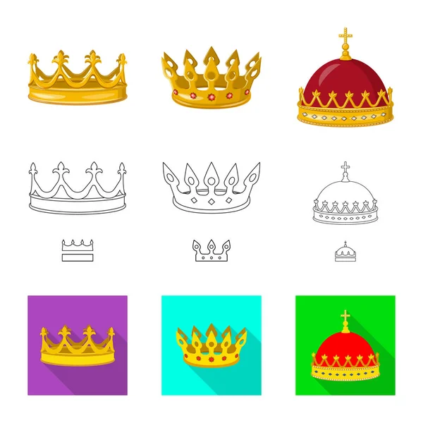 Illustration vectorielle du symbole médiéval et noble. Ensemble d'icône vectorielle médiévale et monarchique pour stock . — Image vectorielle