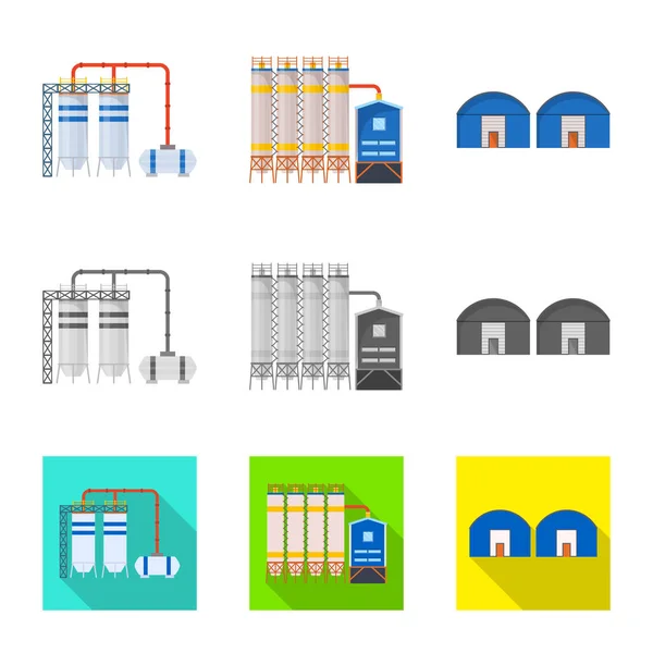 Icono de objeto aislado de producción y estructura. Conjunto de producción y tecnología icono vectorial para stock . — Vector de stock