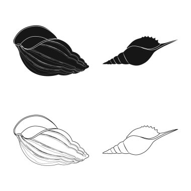 Hayvan ve dekorasyon simge vektör Illustration. Hayvan ve okyanus hisse senedi vektör çizim topluluğu.