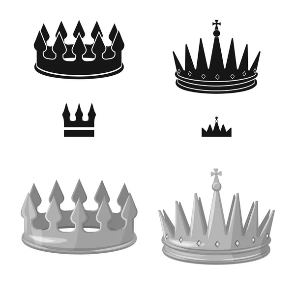Diseño vectorial de símbolo medieval y nobleza. Colección de iconos vectoriales medievales y monárquicos . — Vector de stock