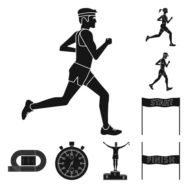 Векторная иллюстрация здоровья и фитнеса. Коллекция значков здоровья и вектора спринта для склада . — стоковый вектор