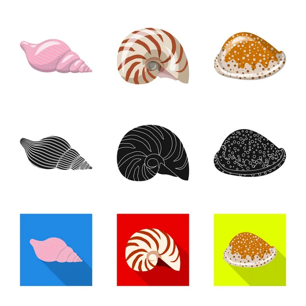 Isolerade objekt av djur och dekoration symbol. Samling av djur- och ocean aktiesymbol för webben. — Stock vektor