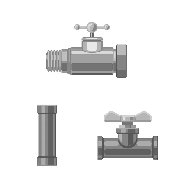 Conception vectorielle du symbole de tuyau et de tube. Collecte d'illustrations vectorielles de tuyaux et de pipelines . — Image vectorielle