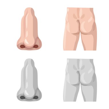 İnsan ve yarım logo yalıtılmış nesne. İnsan topluluğu ve hisse senedi için kadın vektör simgesi.