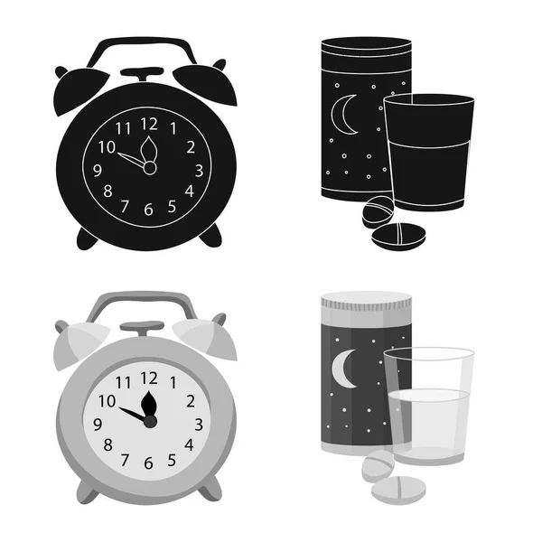 Objet isolé de rêves et signe de nuit. Ensemble de rêves et chambre à coucher stock symbole pour le web . — Image vectorielle