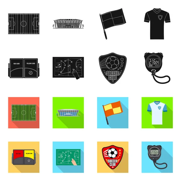 Elkülönített objektum futball- és felszerelés-szimbólum. Foci és a verseny tőzsdei szimbólum a web gyűjteménye. — Stock Vector