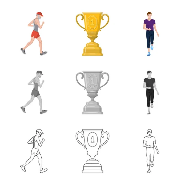 Vectorillustratie van sport en winnaar logo. Collectie van sport en fitness aandelensymbool voor web. — Stockvector