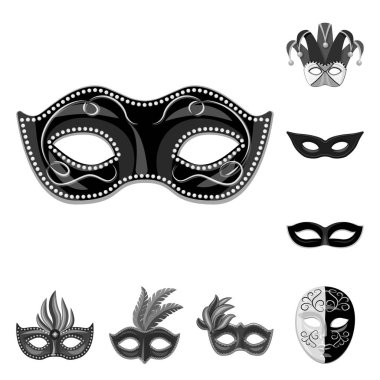 Venezia ve festival işareti vektör Illustration. Set Venezia ve kutlama stok vektör illüstrasyon.