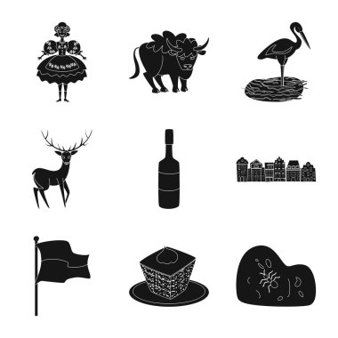 Miras ve simgesimgesivektör illüstrasyon. Miras ve seyahat stok vektör illüstrasyon seti.