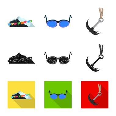 Dağcılık ve tepe logo vektör çizimi. Kamp ve dağcılık topluluğu stok vektör çizim.