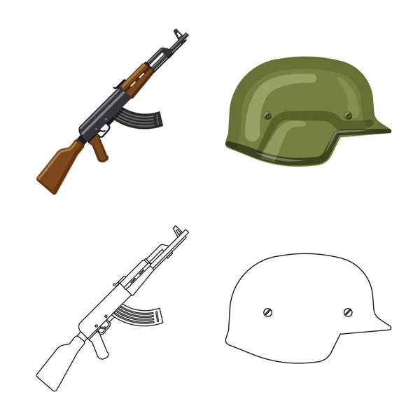 Vektor-Illustration von Waffe und Waffensymbol. Sammlung von Waffen- und Armeesymbol für das Web. — Stockvektor