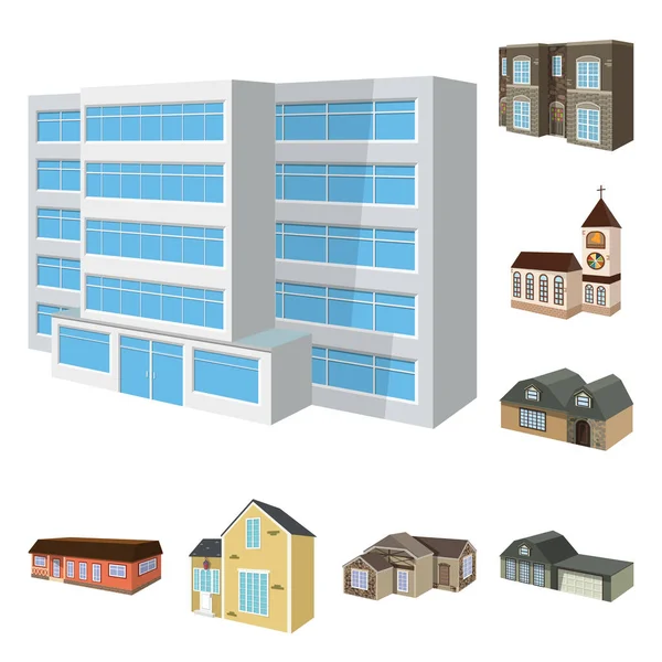 Vector illustration of building and home sign. Set of building and construction vector icon for stock. — Stock Vector