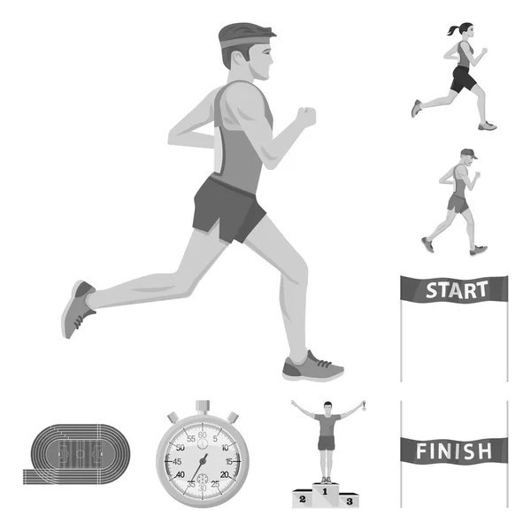 Vektor Illustration von Erfolg und Marathon-Symbol. Erfolgsgarnitur und Gewinner-Aktienvektor-Illustration. — Stockvektor