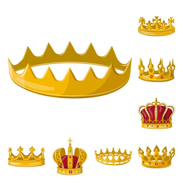 Vector illusztráció a monarchia és arany szimbólum. A monarchia és a heraldikai állomány vektor illusztrációja. — Stock Vector