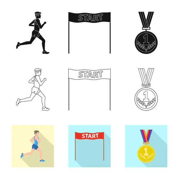 Ilustración vectorial del deporte y el icono ganador. Colección de deporte y fitness vector icono para stock . — Vector de stock