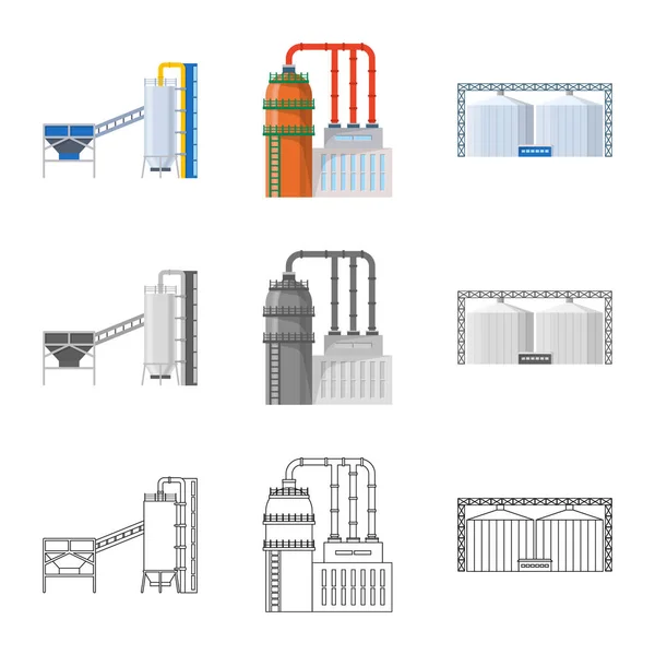 Conception vectorielle de la production et signe de structure. Ensemble de symbole stock de production et de technologie pour le web . — Image vectorielle