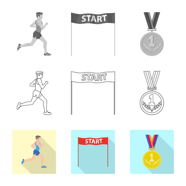 Ilustración vectorial del deporte y símbolo ganador. Conjunto de símbolo de stock de deporte y fitness para web . — Vector de stock