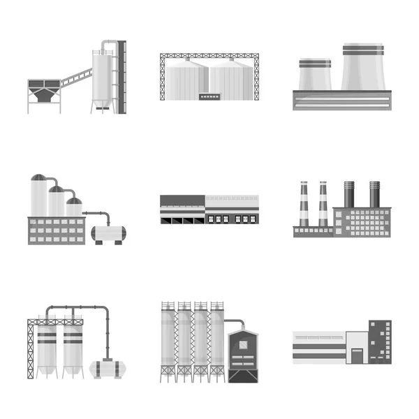 Objeto aislado de producción y signo de estructura. Colección de producción y tecnología símbolo de stock para web . — Archivo Imágenes Vectoriales