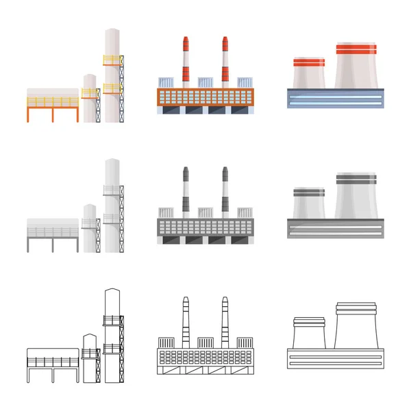Illustrazione vettoriale del simbolo della produzione e della struttura. Raccolta di icone vettoriali di produzione e tecnologia per stock . — Vettoriale Stock