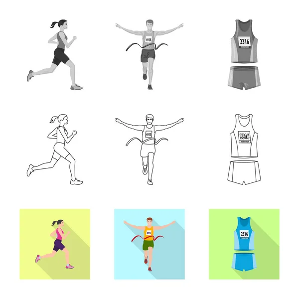 Векторный дизайн спорта и иконка победителя. Набор векторных значков для спорта и фитнеса на складе . — стоковый вектор