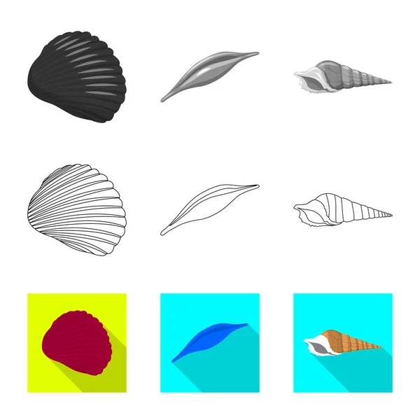 Vektorillustration av djur och dekoration logotyp. Uppsättning av djur- och ocean lager vektorillustration. — Stock vektor