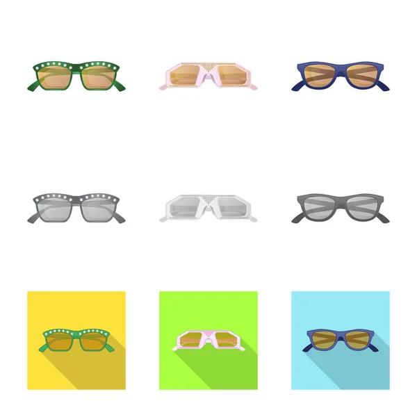 Diseño vectorial de gafas y logotipo de gafas de sol. Conjunto de gafas y accesorio stock vector ilustración . — Archivo Imágenes Vectoriales