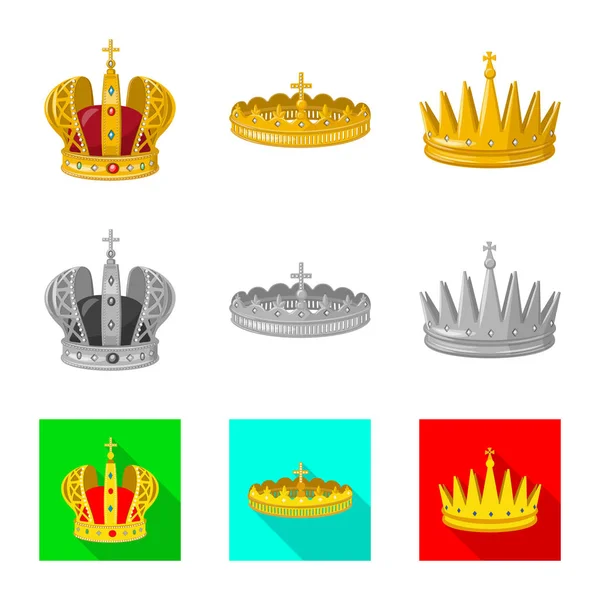 Illustration vectorielle du signe médiéval et noble. Ensemble de symbole stock médiéval et monarchique pour toile . — Image vectorielle