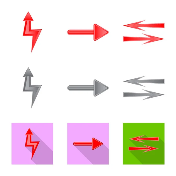 Objeto isolado de elemento e logotipo de seta. Coleta de elemento e símbolo de estoque de direção para web . —  Vetores de Stock