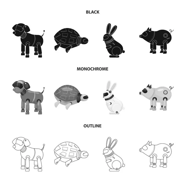 Conception vectorielle de jouet et logo de la science. Collection de jouets et de jouets symbole de stock pour le web . — Image vectorielle