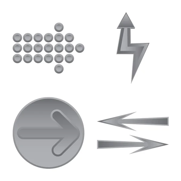 Vektordesign von Element und Pfeilzeichen. Sammlung von Element und Richtung Aktiensymbol für Web. — Stockvektor