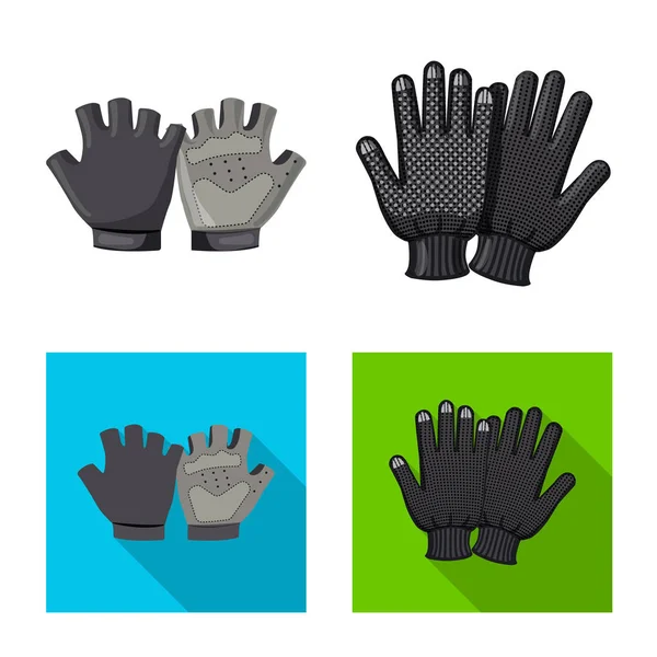 Diseño vectorial de guante e icono de invierno. Juego de guante y equipo símbolo de stock para web . — Vector de stock