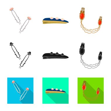 Güzellik ve moda simge vektör Illustration. Güzellik ve kadın hisse senedi vektör çizim koleksiyonu.