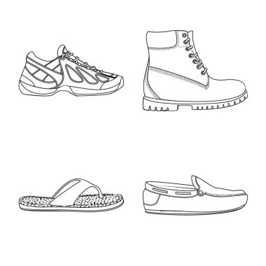 Ayakkabı ve ayakkabı logo vektör Illustration. Ayakkabı ayarla ve vektör simge stok ayak.