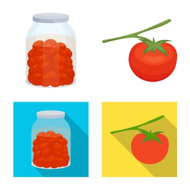 Bitkisel ve lezzetli logo izole nesne. Stok için sebze ve doğal vektör simgesi koleksiyonu.