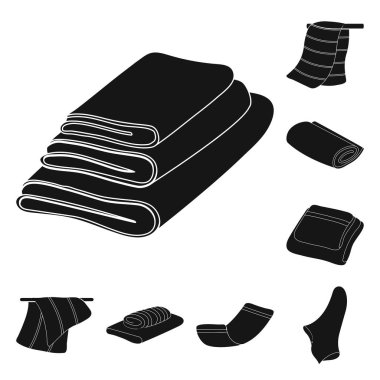 Tekstil ve ev sembolü izole nesne. Stok için tekstil ve plaj vektör simgesi seti.