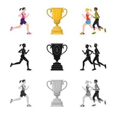 Spor ve kazanan logo yalıtılmış nesne. Spor ve fitness hisse senedi vektör çizim topluluğu.