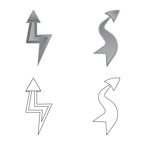 Ilustración vectorial de elemento e icono de flecha. Colección de elemento e icono de vector de dirección para stock . — Archivo Imágenes Vectoriales