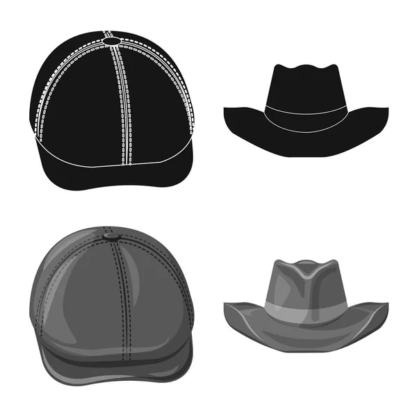 Conception vectorielle du couvre-chef et du symbole du chapeau. Jeu de coiffures et accessoires illustration vectorielle de stock . — Image vectorielle