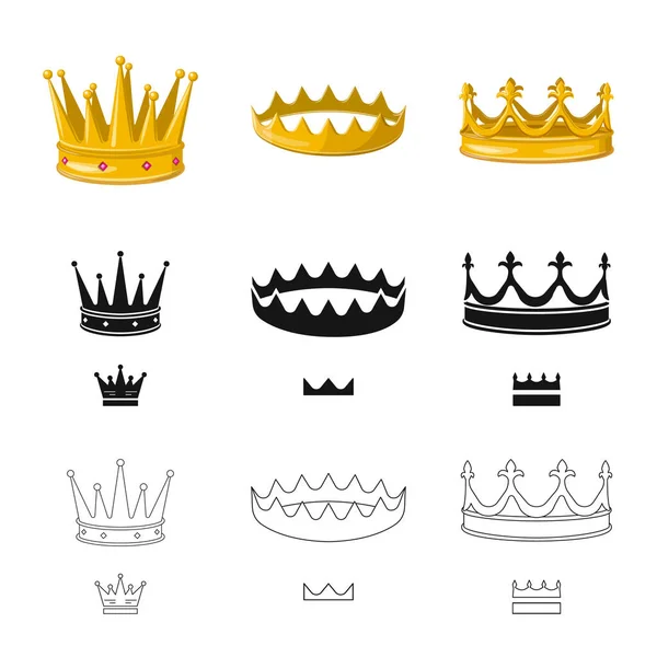 Vector illustration of medieval and nobility sign. Set of medieval and monarchy stock vector illustration. — Stock Vector