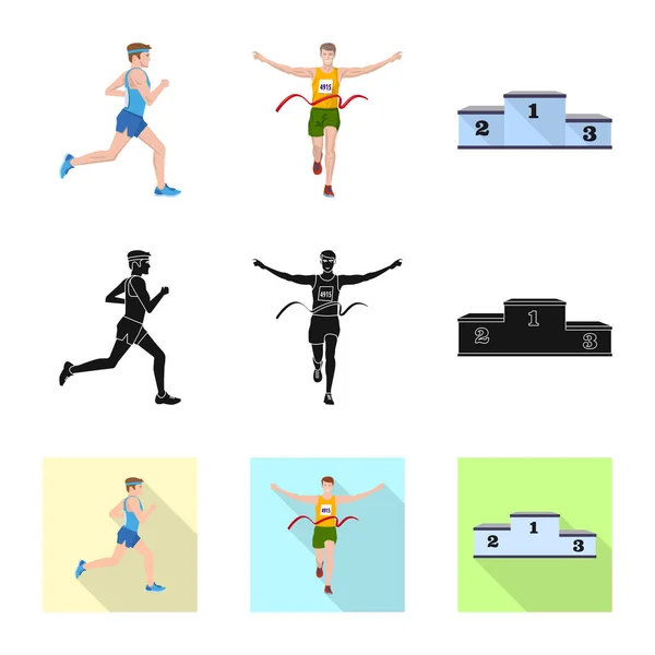Elkülönített objektum a sport és a győztes jele. Sport és fitness vektor ikon-készletek beállítása. — Stock Vector
