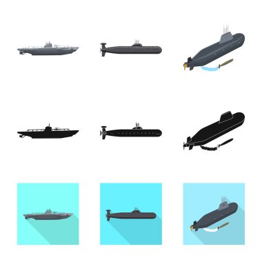 Savaş ve gemi logo vektör Illustration. Savaş ve hisse senedi için filo vektör ikon koleksiyonu.