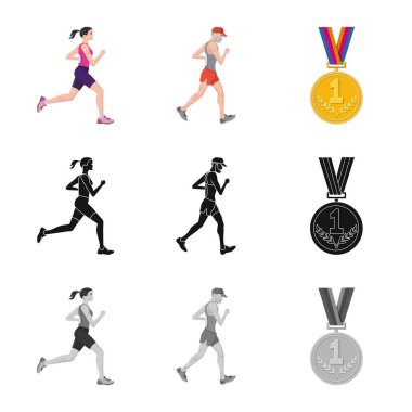 Spor ve kazanan sembol yalıtılmış nesne. Hisse senedi için spor ve fitness vektör simge kümesi.