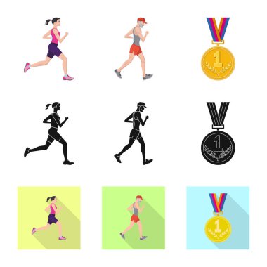 Spor ve kazanan simge vektör Illustration. Hisse senedi için spor ve fitness vektör simge kümesi.