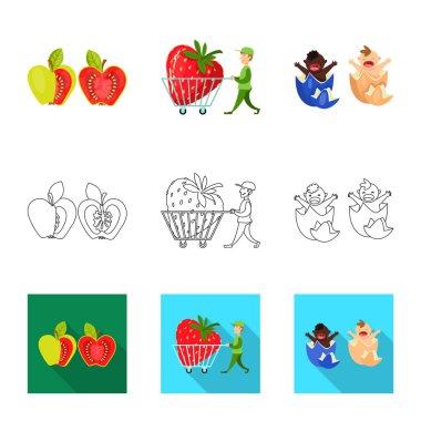 Test ve sentetik simge vektör Illustration. Hisse senedi için test ve laboratuvar vektör simge kümesi.