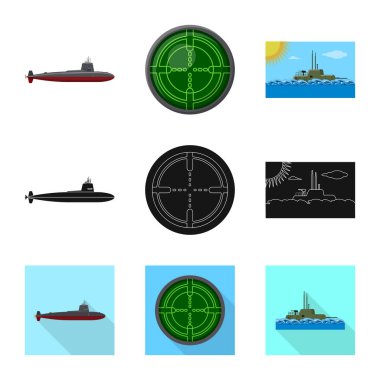Savaş ve gemi simge vektör tasarımı. Savaş ve filo hisse senedi simgesi için web topluluğu.