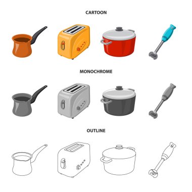 Tasarım mutfak ve aşçı işareti vektör. Mutfak ve cihaz hisse senedi vektör çizim topluluğu.