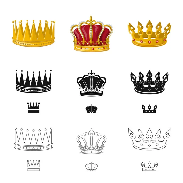 Oggetto isolato di logo medievale e nobiliare. Collezione di stock symbol medievale e monarchia per il web . — Vettoriale Stock