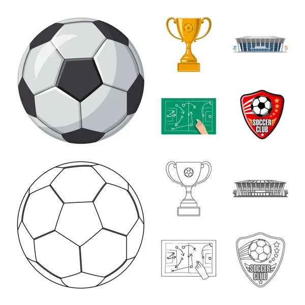 Projeto vetorial de futebol e engrenagem ícone. Conjunto de futebol e símbolo de estoque de torneio para web . — Vetor de Stock
