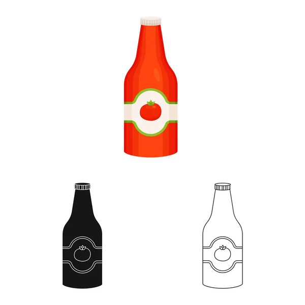 Diseño vectorial del icono de la botella y el ketchup. Colección de botella y especias símbolo de stock para la web . — Vector de stock